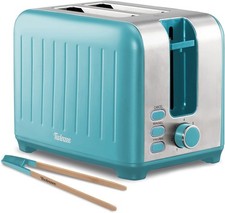 Twinzee 2 Slice Toaster, Retro Vintage Style, Wide Slot, Teal Blue & Steel (NEW) Toasters price