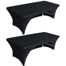Eurmax USA Rectangular Fitted Tablecloth Spandex Table Cover Open Back,2 Pack Tablecloth price