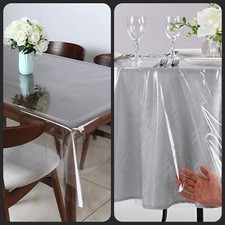 1 CLEAR / TRANSPARENT HEAVY DUTY PROTECTIVE PLASTIC TABLECLOTH COVER WATERPROOF Tablecloth price