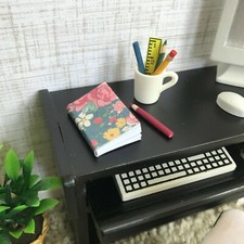 Dollhouse Miniature Notebook Pencil Pen Mug Notepad Office Set 1” Scale 1:12 Office Set price