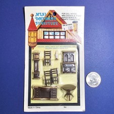 Vtg Mini Dollhouse Furniture 1:48 Quarter Scale 9pc Study Office Set G1452 NIP Office Set price