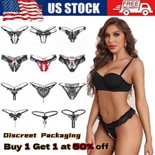 Sexy Women Pearl Lace Thong G-string Panties Lingerie Underwear Crotchles T-back Thong, String price