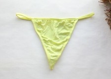 Women Sexy Thong Solid Smooth T-back underwear Hipster G-string Panties Yellow S Thong, String price