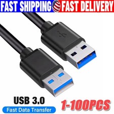 USB 3.0 A Male to A Male Cable Data Transfer Super Speed Power Charger Metal LOT USB Cable price