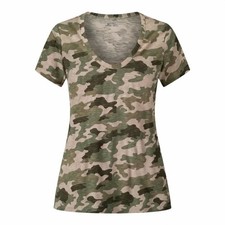 Susina T-Shirt Green Camo Short Sleeve Women's Size Medium Basic Lightweight New Women's T-shirt price