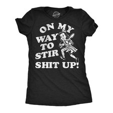 Womens Funny T Shirts On My Way to Stir  Up Sarcastic Graphic Novelty Tee Women's T-shirt price
