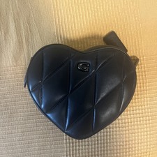 Coach Quilted Leather Heart Crossbody Bag CE725 Black EXCELLENT CONDITION Women's Casual Bag price