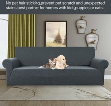 Sofa Slipcover Stretch Couch Protector Medium size Fits 55”-79” Charcoal Color Three-Seater Sofa price