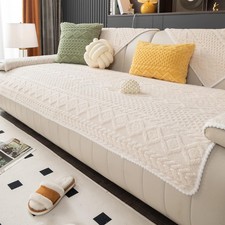 Geometric Jacquard Plush Warm Sofa Couch Cover, Soft Funny Fuzzy Couch Covers... Three-Seater Sofa price