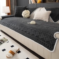 Geometric Plush Sofa Couch Cover Soft Non Slip Washable Furniture Protector Three-Seater Sofa price