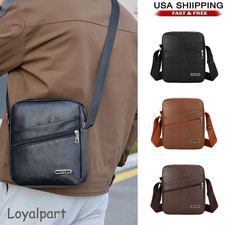Men’s Leather Crossbody Bag Shoulder Sling Travel Casual Messenger Chest Pack US Men's Messenger Bag price