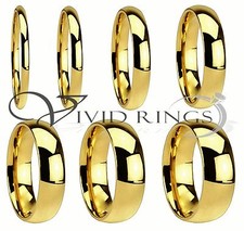 Gold Plated Stainless Steel Ring Plain Wedding Band Size 4 to 14.5 Gold Wedding Band price