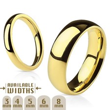 Gold Plated Stainless Steel Plain Polished Comfort Fit Wedding Band Ring Gold Wedding Band price