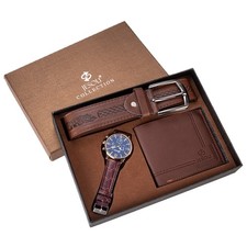 Men’s Gift Set – Watch, Leather Wallet & Belt Combo Men's Watch, Belt and Wallet Sets price