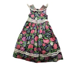 Rare Editions Floral Hydrangea Dress Girls Size 5 Cotton Tulle Collar Sleeveless Girls' Dress price