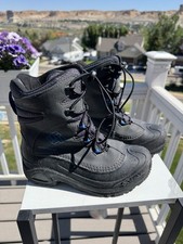 COLUMBIA BOYS BLACK & BLUE LACE UP SNOW BOOTS, SZ 5M, WORN ONE TIME, VERY CLEAN+ Boys' Boots price