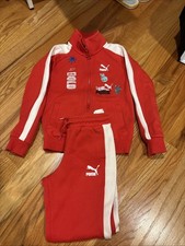 PUMA Kids Tracksuit Set Red White 9-10Y Full Zip Jacket + Pant Boys' Tracksuit price