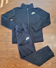 Boys Size 6 Nike Tracksuit 2-Piece Set Pants Zip Up Jacket Black White Boys' Tracksuit price