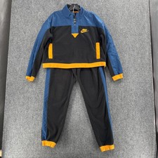 Nike Track Suit Boys Medium Black Blue Orange Fleece Sweatsuit Set CJ4934-010 Boys' Tracksuit price