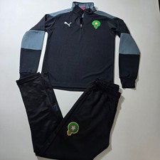 Puma Morocco FRMF Tracksuit Boys S/M Black Gray Mock Neck 1/4 Zip Activewear Boys' Tracksuit price