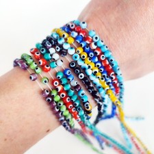 100 Pcs 4 mm Round Shape Turkish Evil Eye Beads, Blue Red Green Black Evil Eye Baby Evil Eye Beads price
