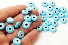 Baby Blue Evil Eye Beads 12mm  - 40 Pcs Real Glass Evil Eye Beads From Turkey Baby Evil Eye Beads price