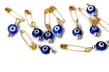 50 Pcs Turkish Evil Eye Safety Pins - Evil Eye For Baby Shower Favor - Nazar Baby Evil Eye Beads price