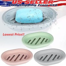 Bathroom Water Draining Soap Dish Case Holder Drainer Soap Saver Storage Box New Soap Dish price