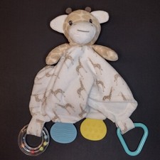 Modern Baby Giraffe Lovey Plush Security Blanket Soothing Teether Toy Rattle 12" Baby Blanket price