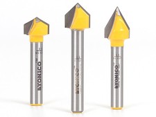 V Groove Router Bit Small 3 Bit Set - 1/4" Shank - Yonico 14390q Router price