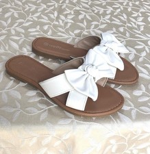 Girls Flat Slippers Sandals Size 6 White Big Bow Casual Party Slip On Girls' Slippers & Sandals price