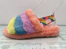 UGG Fluff Yeah  PEACH BLISS Slippers Sheepskin Slingback Sandal Youth Size 6(38) Girls' Slippers & Sandals price