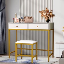 Makeup Vanity Set Dressing Table Dresser Desk White With Stool and 2 Drawers USA Dresser / Vanity Table price