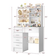 Vanity Set with Lights Mirror 10 LED Bulbs Makeup Dressing Table Dresser Desk Dresser / Vanity Table price
