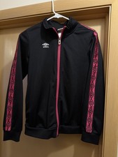 Umbro Girls Black And Pink Track Jacket Size XL (10/14) Girls' Tracksuit price
