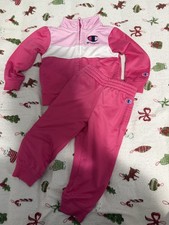 Champion Toddler Girls Tracksuit Set 18m Pink Full Zip Jacket Jogger Pants 2... Girls' Tracksuit price