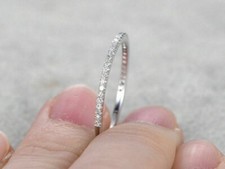 1Ct Rd Lab Created Diamond Half Eternity Wedding Band Ring 14k White Gold Plated Diamond Eternity Ring price