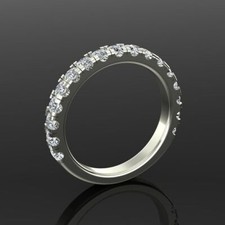 1 Ct Round Lab Created Diamond Half Eternity Wedding Band 14k White Gold Plated Diamond Eternity Ring price