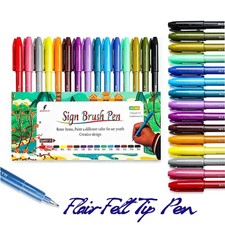 Sign Brush Pen, 15pcs Calligraphy pen Flair Pens Fine Point(0.4mm) Assorted C... Chisel Tip (Calligraphy) Pen price