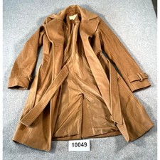 Michael Kors Trench Coat Women's XS Brown Waist Belted Notch Lapel Long Sleeve Women's Trench Coat price