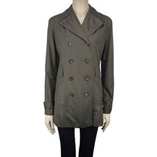 BANANA REPUBLIC Double Breasted Green Polyester Short Trench Coat Jacket Size S Women's Trench Coat price