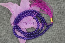 New 6mm stone Buddhist Amethyst 108 Prayer Beads Mala Bracelet Necklace Prayer Beads price