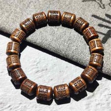 TIBETAN PRAYER BEADS BRACELET NATURAL Wood Buddhist Jewelry Elastic BRACELET Prayer Beads price
