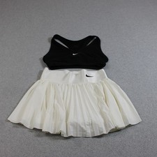 Nike Skort Bra Set Women XS White Pleated Tennis Skirt Dri-FIT Pickleball Golf Women's Tracksuit price
