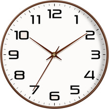 Woodgrain Wall Clock–Silent Non-Ticking Wall Clocks Battery Operated 8 Inch, Lar Wall Clock price