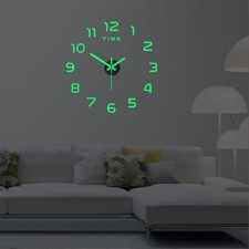 DIY Sticker Wall Clock Luminous Silent Frameless Digital Office Modern Home Room Wall Clock price