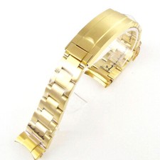 20mm 316L Stainless Steel Watch Bracelet Gold Black Silver Mens Strap Glide Lock Gold Bracelet price