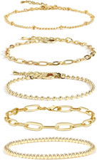 Waterproof Gold Chain Bracelet for Women Non Tarnish,14K Gold Plated Link Dainty Gold Bracelet price