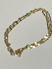 Italy 14K Gold Women's 3- Row Mirror Bracelet Length 7-1/2 Lobster Clasp 7.5 Gold Bracelet price