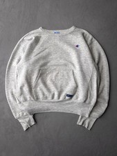 Vintage 90s Champion Heather Grey Crewneck Sweatshirt Pocket XL Gusset Men's Sweatshirt price